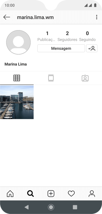 Pressione o ícone de busca. Pressione o ícone de busca.