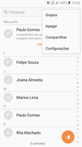 Pressione Configurações. Pressione Configurações.