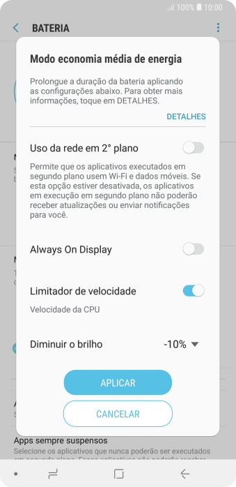 Pressione APLICAR para ativar a função. Pressione APLICAR para ativar a função.