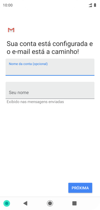 Pressione Seu nome, e digite o nome de remetente desejado. Pressione Seu nome, e digite o nome de remetente desejado.