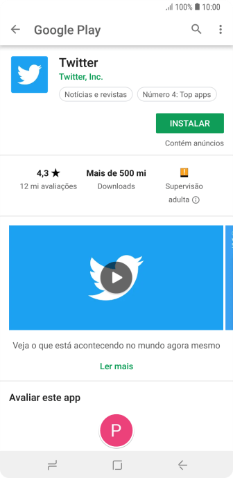 Pressione INSTALAR, e siga as indicações da tela para instalar o app. Pressione INSTALAR, e siga as indicações da tela para instalar o app.