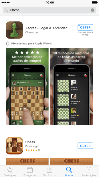 Pressione o app desejado. Pressione o app desejado.
