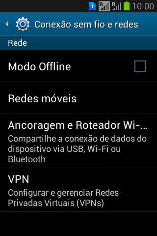Pressione Redes móveis. Pressione Redes móveis.