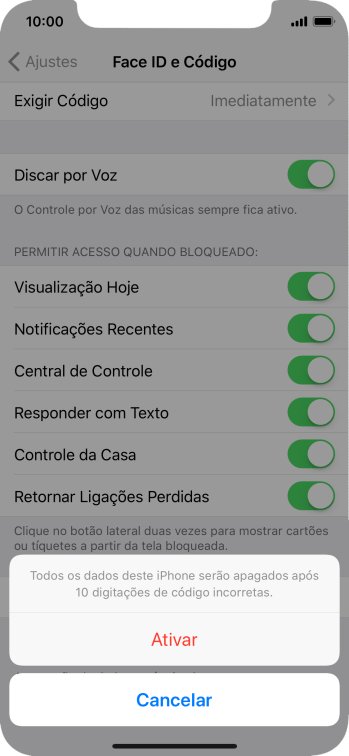 Se você quiser ativar a função, deve pressionar Ativar. Se você quiser ativar a função, deve pressionar Ativar.