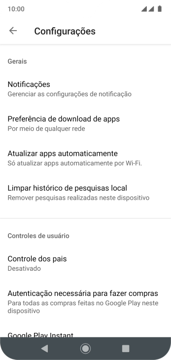 Pressione Atualizar apps automaticamente. Pressione Atualizar apps automaticamente.