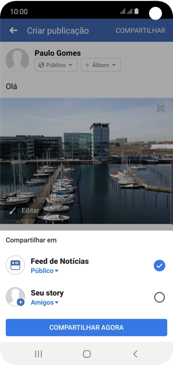 Pressione o campo ao lado das configurações desejadas. Pressione o campo ao lado das configurações desejadas.