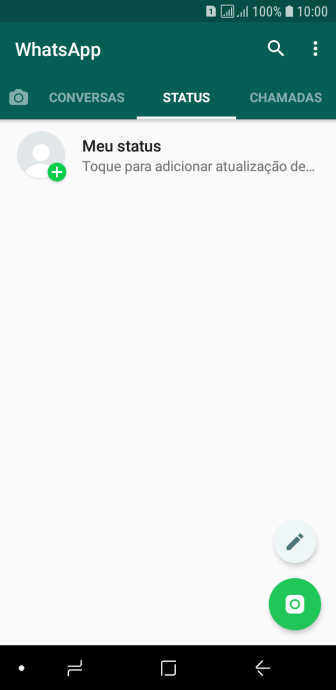 Pressione o ícone de atualização de status. Pressione o ícone de atualização de status.