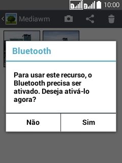 Se o Bluetooth estiver desativado, você deve pressionar Sim para ativá-lo. Se o Bluetooth estiver desativado, você deve pressionar Sim para ativá-lo.