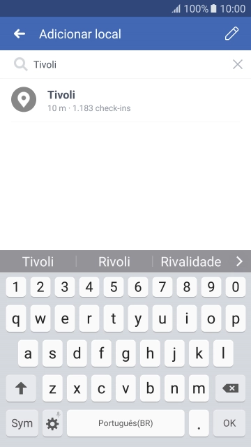 Pressione o local desejado. Pressione o local desejado.