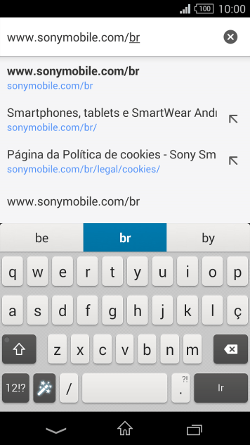 Digite o endereço da página desejada, e pressione Ir. Digite o endereço da página desejada, e pressione Ir.