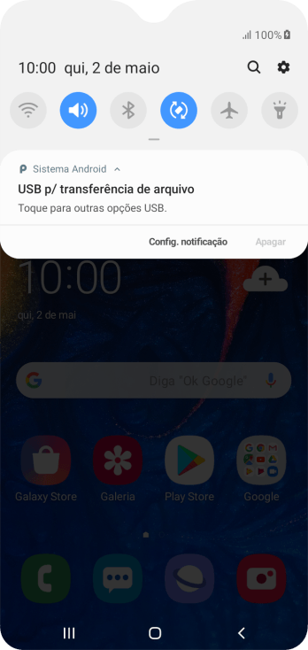 Pressione Toque para outras opções USB.. Pressione Toque para outras opções USB..