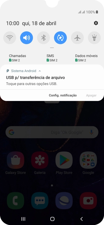 Pressione Toque para outras opções USB.. Pressione Toque para outras opções USB..