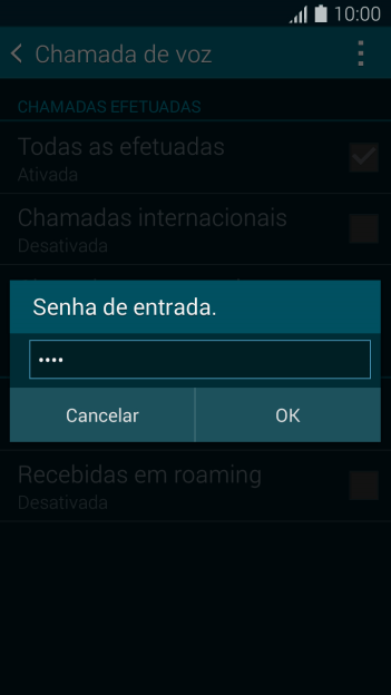Digite sua senha de bloqueio, e pressione OK. Digite sua senha de bloqueio, e pressione OK.