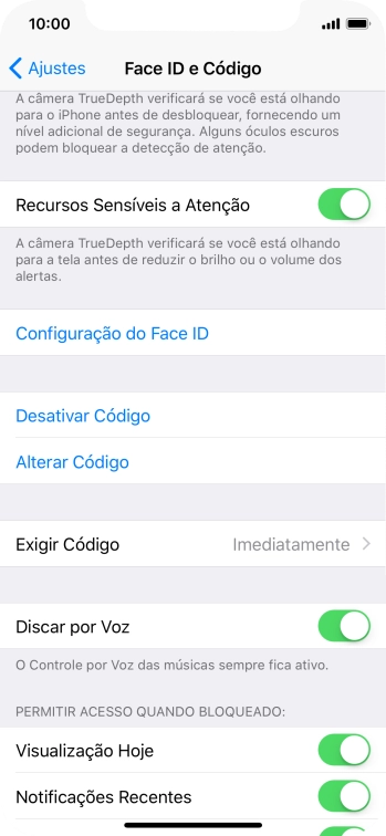 Pressione Desativar Código, e digite o código de bloqueio do celular. Pressione Desativar Código, e digite o código de bloqueio do celular.