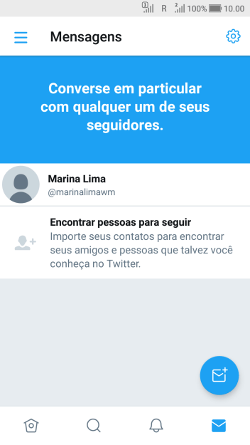 Pressione o ícone de nova mensagem. Pressione o ícone de nova mensagem.