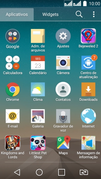 Pressione Galeria, e navegue até a pasta desejada. Pressione Galeria, e navegue até a pasta desejada.