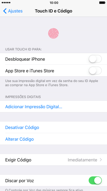 Pressione Desativar Código, e digite o código de bloqueio do celular. Pressione Desativar Código, e digite o código de bloqueio do celular.