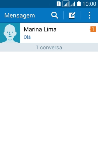 Pressione o ícone de nova mensagem. Pressione o ícone de nova mensagem.
