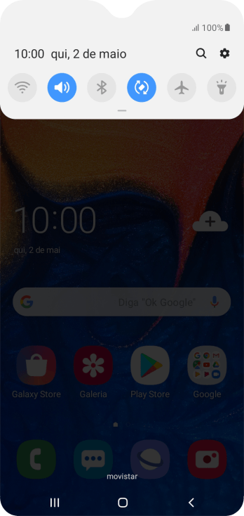 Pressione o ícone de configurações. Pressione o ícone de configurações.