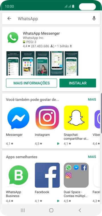 Pressione WhatsApp Messenger. Pressione WhatsApp Messenger.