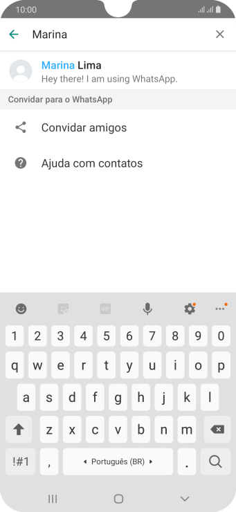 Pressione o contato desejado. Pressione o contato desejado.