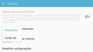 Pressione Dispositivo para salvar as fotos na memória do celular. Pressione Dispositivo para salvar as fotos na memória do celular.