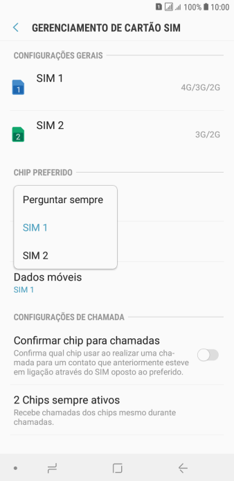 Pressione a configuração desejada. Pressione a configuração desejada.