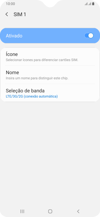 Pressione o indicador para ativar ou desativar o TIMchip. Pressione o indicador para ativar ou desativar o TIMchip.