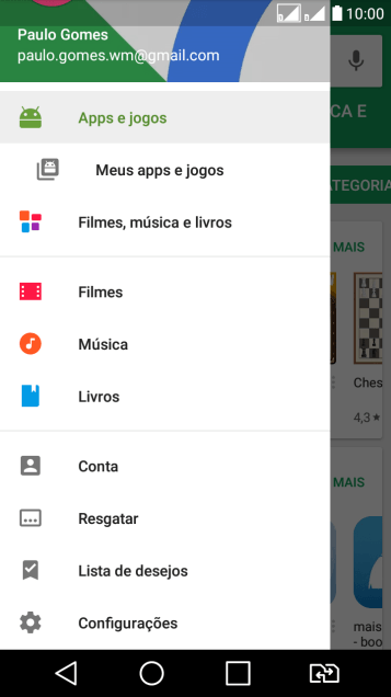 Pressione Configurações. Pressione Configurações.