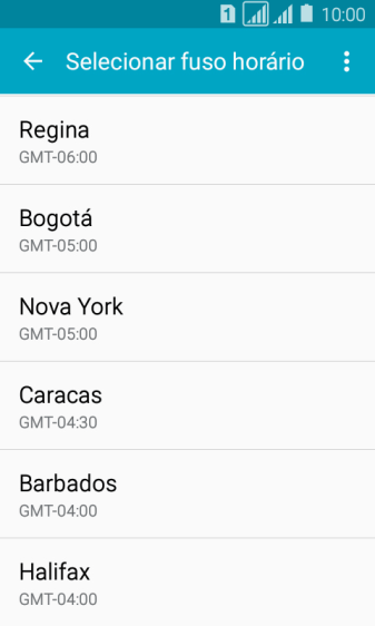 Pressione o fuso horário desejado. Pressione o fuso horário desejado.