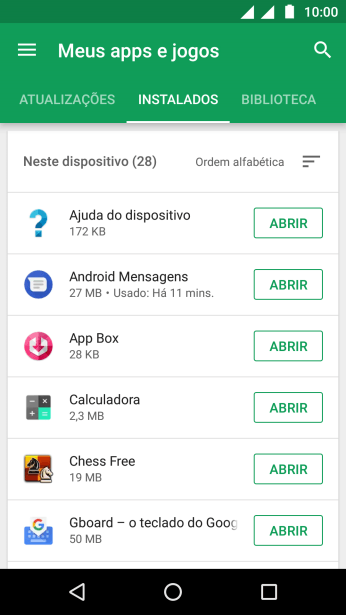 Pressione o app desejado. Pressione o app desejado.