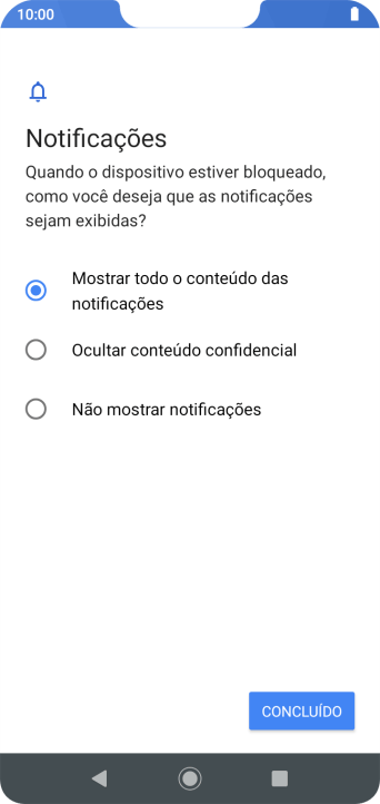 Pressione a configuração desejada. Pressione a configuração desejada.