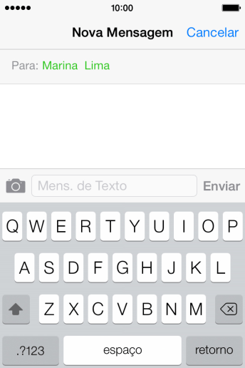 Pressioneo campo de escrever, e digite o texto da sua MMS. Pressioneo campo de escrever, e digite o texto da sua MMS.
