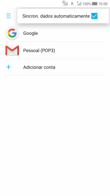 Pressione Sincron. dados automaticamente. Pressione Sincron. dados automaticamente.