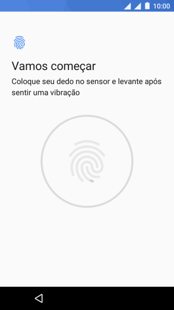 Siga as instruções na tela para configurar o código de bloqueio do celular com impressão digital. Siga as instruções na tela para configurar o código de bloqueio do celular com impressão digital.