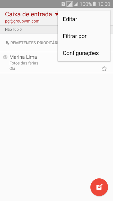 Pressione Configurações. Pressione Configurações.