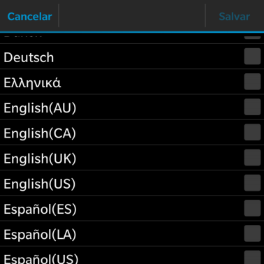 Pressione o idioma desejado para adicioná-lo. Pressione o idioma desejado para adicioná-lo.
