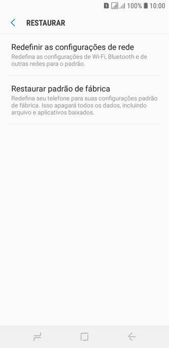 Pressione Restaurar padrão de fábrica. Pressione Restaurar padrão de fábrica.