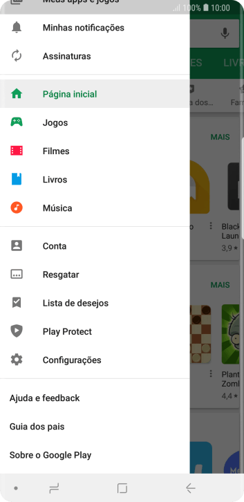 Pressione Configurações. Pressione Configurações.