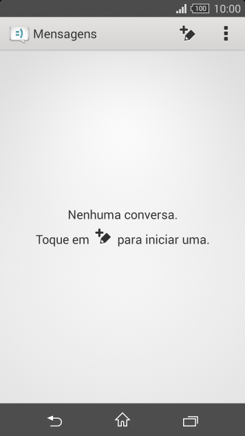 Pressione o ícone de nova mensagem Pressione o ícone de nova mensagem