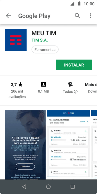Pressione INSTALAR, e siga as indicações da tela para instalar o app. Pressione INSTALAR, e siga as indicações da tela para instalar o app.