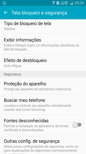 Pressione Outras config. de segurança. Pressione Outras config. de segurança.