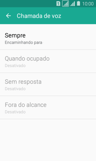 Pressione o tipo de encaminhamento desejado. Pressione o tipo de encaminhamento desejado.
