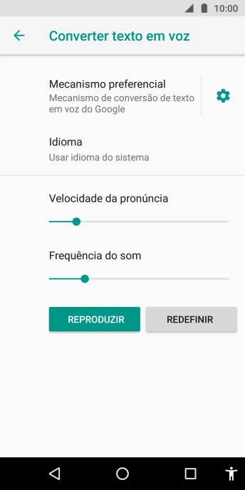 Pressione o ícone de configurações, e siga as instruções da tela para selecionar as configurações desejadas. Pressione o ícone de configurações, e siga as instruções da tela para selecionar as configurações desejadas.
