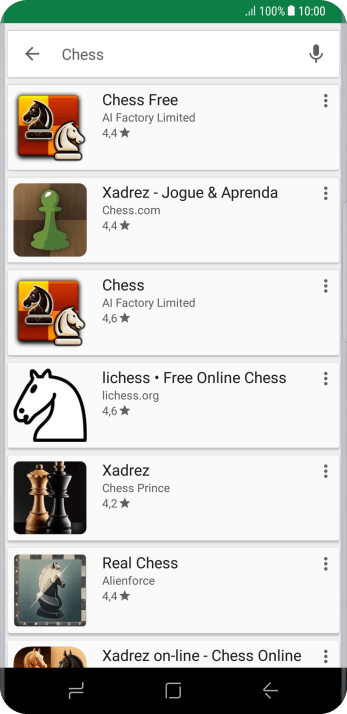 Pressione o app desejado. Pressione o app desejado.