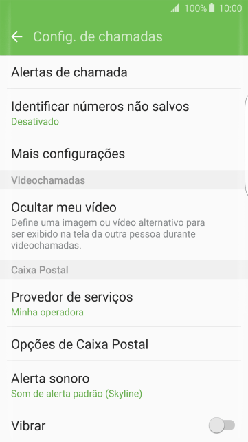 Pressione Opções de Caixa Postal. Pressione Opções de Caixa Postal.