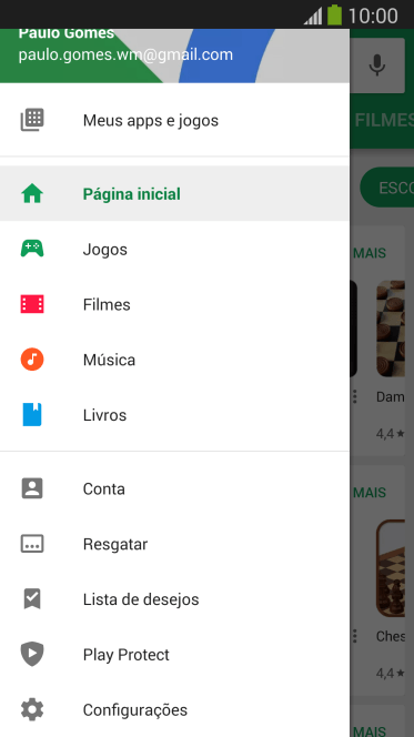 Pressione Configurações. Pressione Configurações.