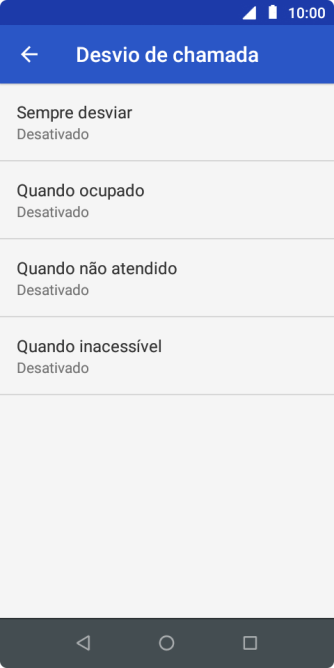 Pressione o tipo de encaminhamento desejado. Pressione o tipo de encaminhamento desejado.