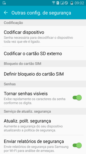 Pressione Definir bloqueio do cartão SIM. Pressione Definir bloqueio do cartão SIM.