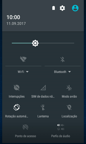 Pressione o ícone de configurações. Pressione o ícone de configurações.